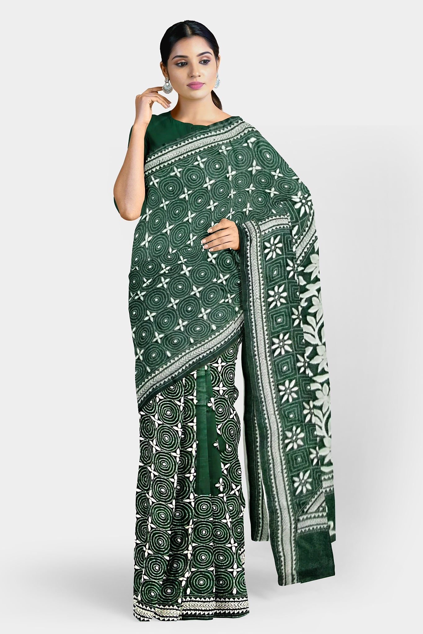 Kantha Stitch: Stylish Blended Silk Saree showcasing Traditional Artistry in Modern Indian Fashion with BP