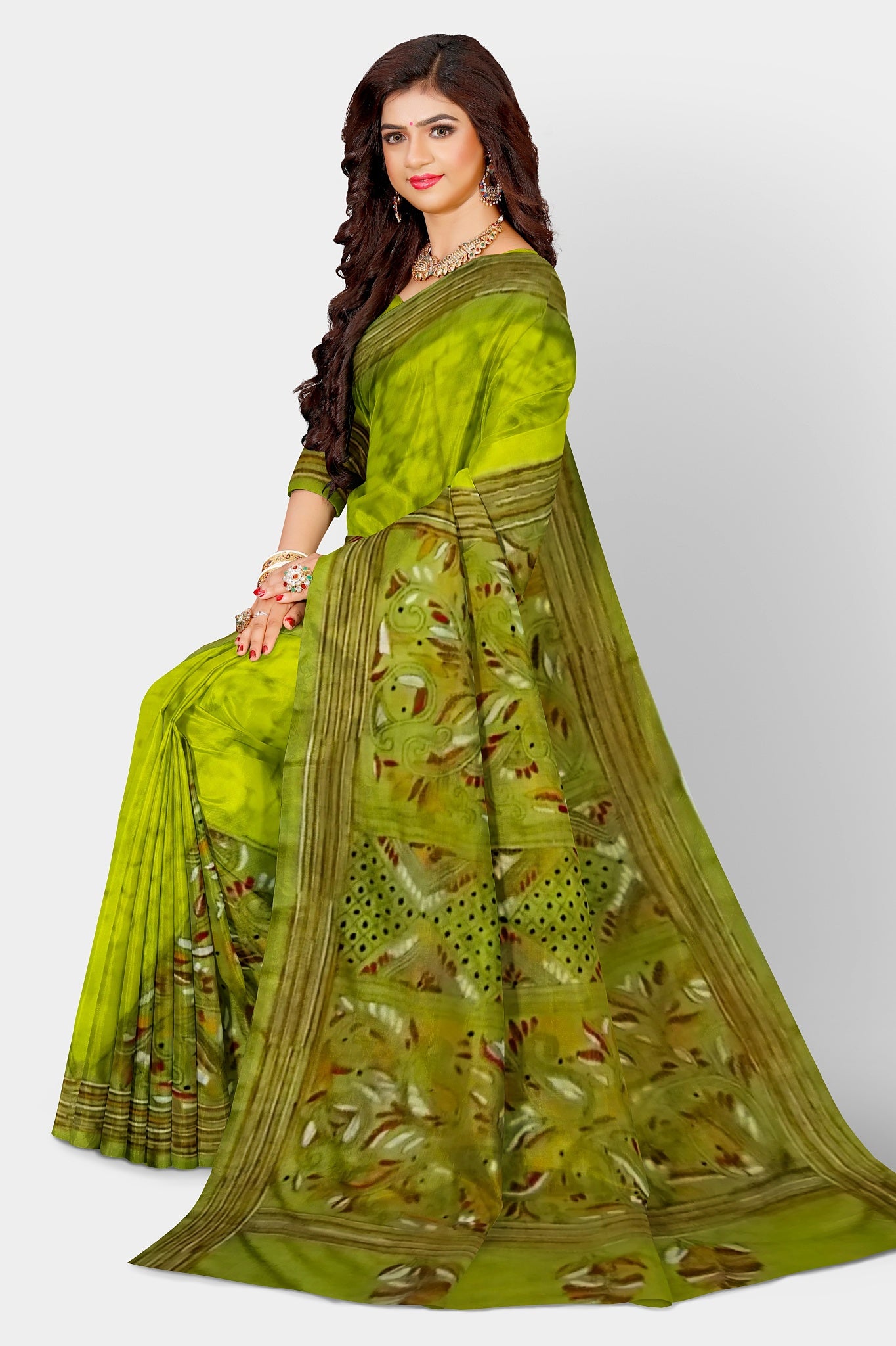 Kantha Stitch: Stylish Blended Silk Batik Saree showcasing Traditional Artistry in Modern Indian Fashion with BP