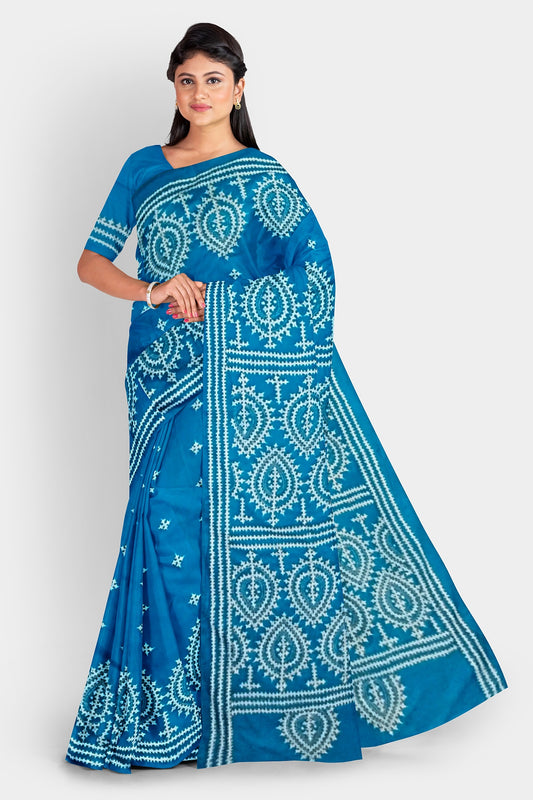 Gujrati Stitch: Stylish Blended Silk Saree showcasing Traditional Artistry in Modern Indian Fashion with BP