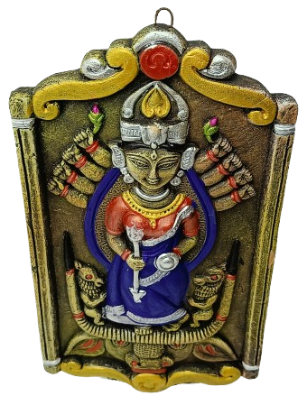 Terracotta Maa Durga Ma Dura Sherawali Maa Wall Hanging Showpiece.