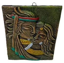 Divine Terracotta Radha Krishna Wall Hanging - Handcrafted Indian Art by Mukherjee Handicrafts