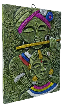 Divine Terracotta Radha Krishna Wall Hanging - Handcrafted Indian Art by Mukherjee Handicrafts