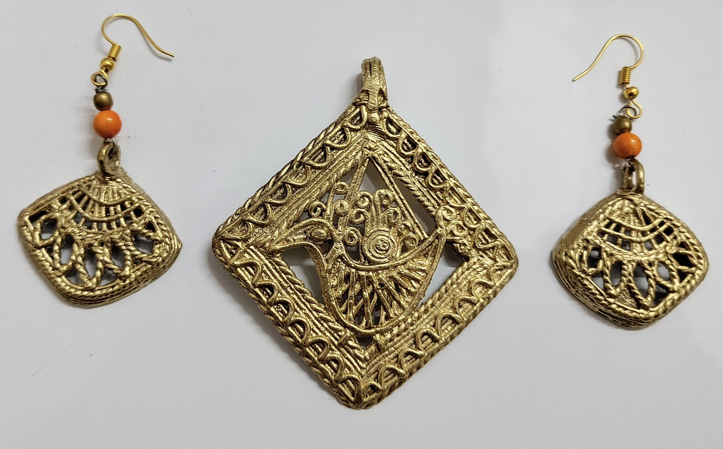 Dokra Dhokra Ethnic Collection of Brass Dokra Pendant Jewellery for Women'