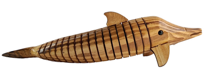 Handmade Wooden Dolphin Showpiece | Hand Carved Wooden Animal Figurine | Natural Wooden Handicraft Home Decor | Desk Table Decoration | Unique Gift Item