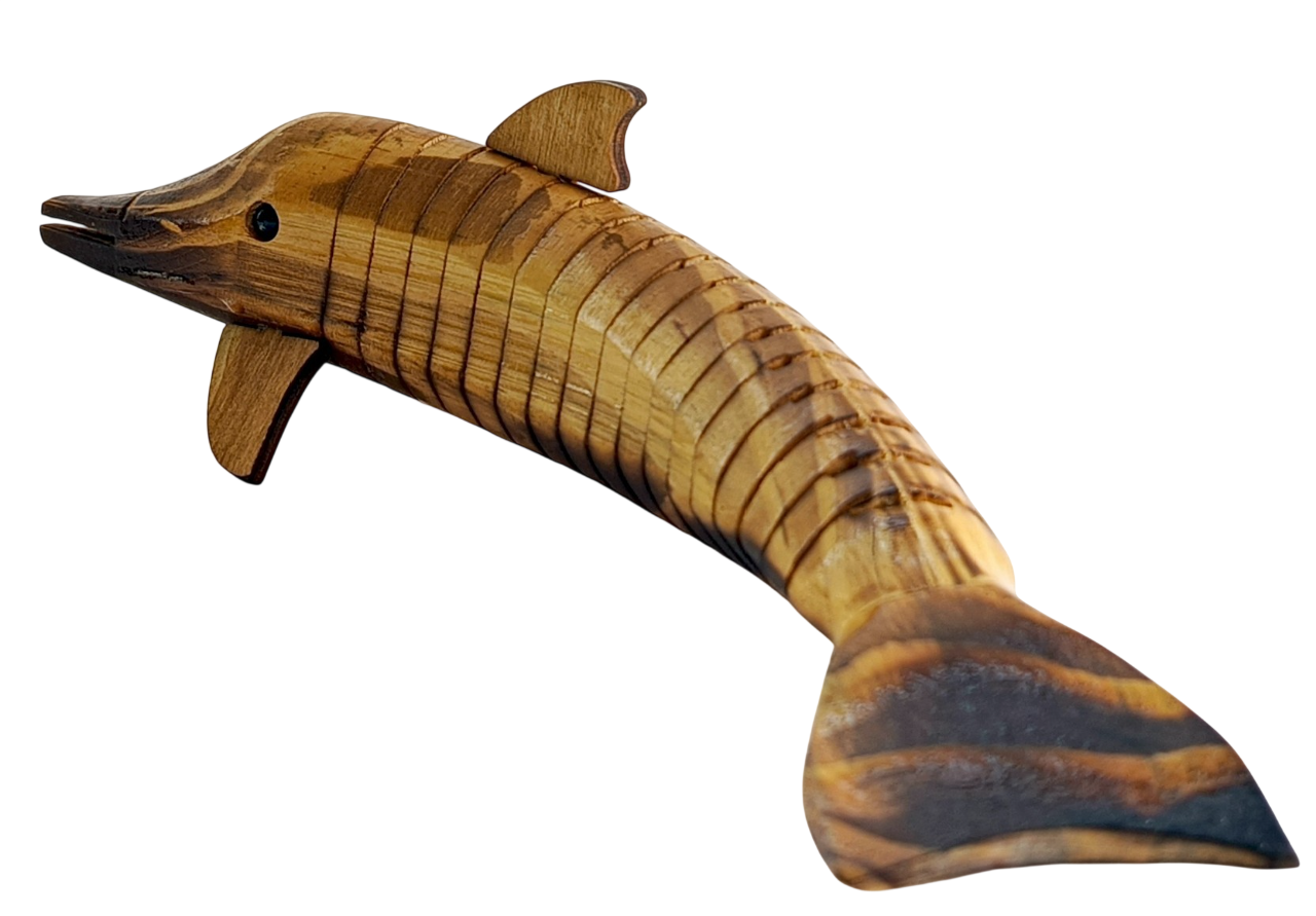 Handmade Wooden Dolphin Showpiece | Hand Carved Wooden Animal Figurine | Natural Wooden Handicraft Home Decor | Desk Table Decoration | Unique Gift Item