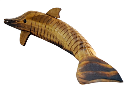Handmade Wooden Dolphin Showpiece | Hand Carved Wooden Animal Figurine | Natural Wooden Handicraft Home Decor | Desk Table Decoration | Unique Gift Item