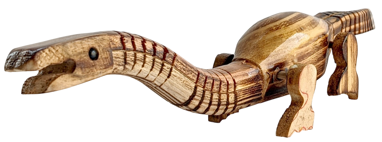 Handmade Wooden Dinosaur Toy Figurine | Hand Carved Wooden Animal Showpiece | Eco-Friendly Kids Toy & Home Decor