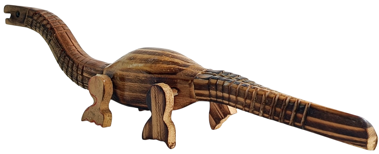 Handmade Wooden Dinosaur Toy Figurine | Hand Carved Wooden Animal Showpiece | Eco-Friendly Kids Toy & Home Decor
