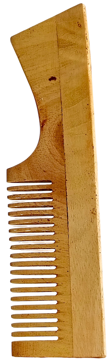 Neem Wooden Hair Comb for Men & Women | Natural Anti-Dandruff Wide Tooth Comb | Handmade Neem Wood Scalp Massage Comb | Eco-Friendly Hair Care Comb