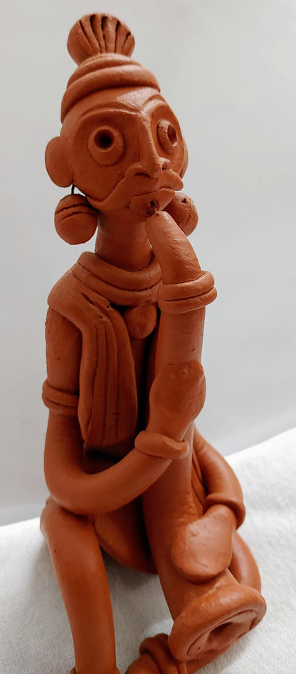 Terracotta Clay Showpiece for Home Decoration (Medium, Brown)