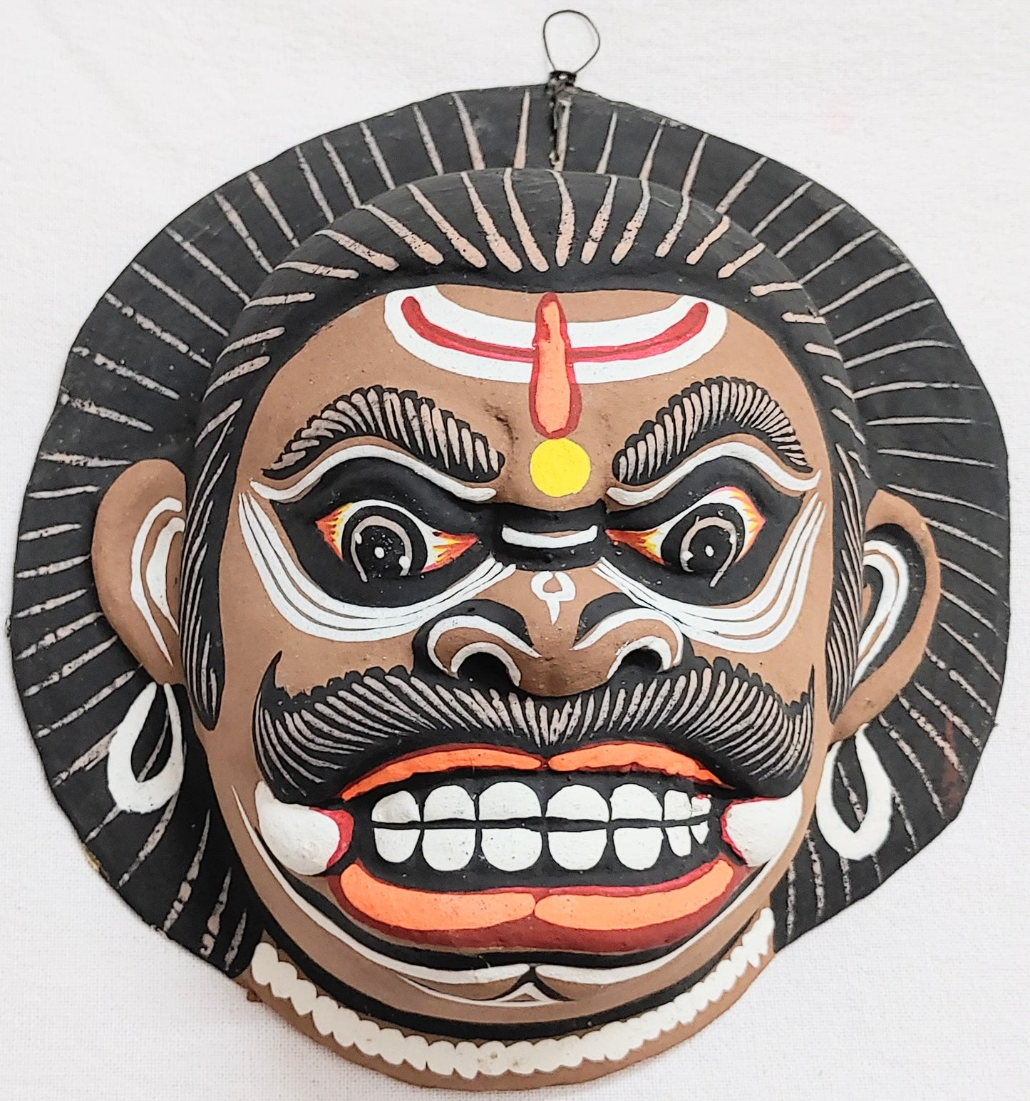 Paper Wall Hanging Mask (22 x 21 cm, Multicolour) Chhau Mask Puruliya West Bengal,