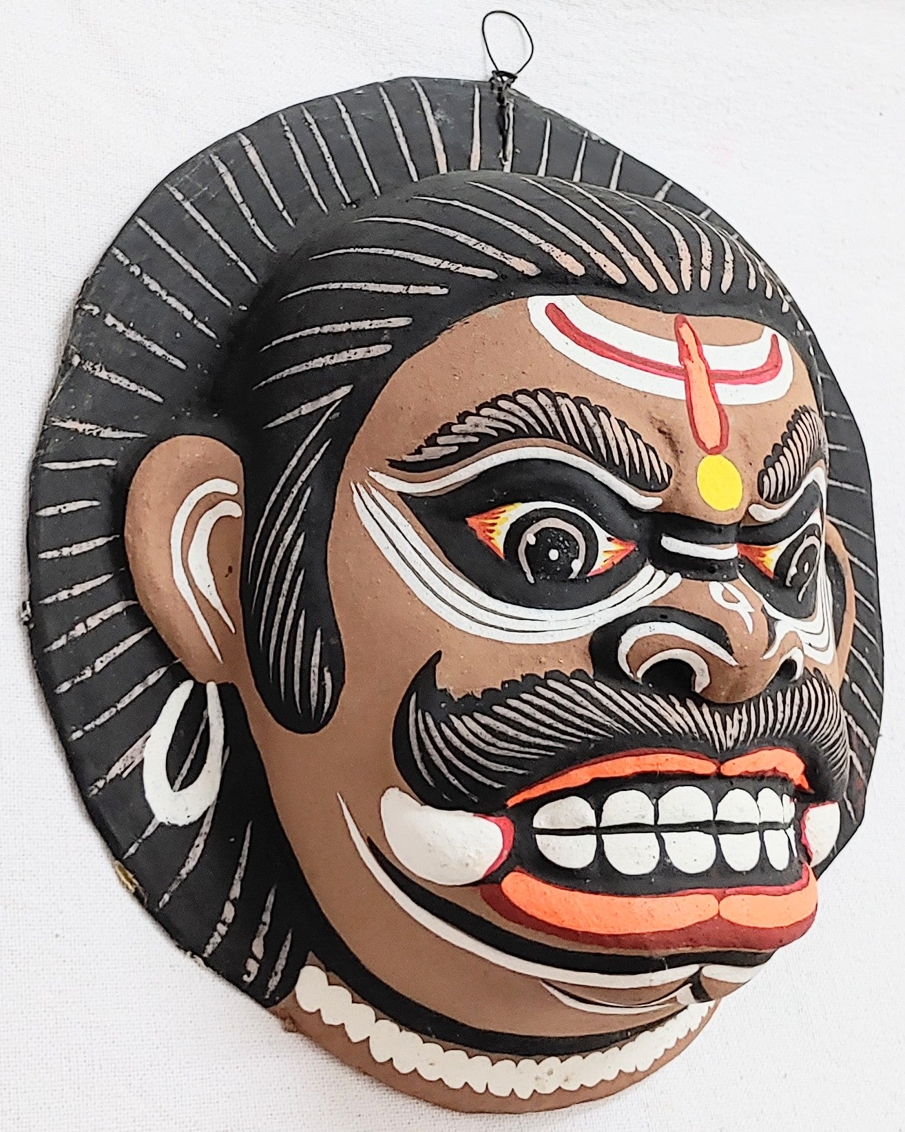 Paper Wall Hanging Mask (22 x 21 cm, Multicolour) Chhau Mask Puruliya West Bengal,