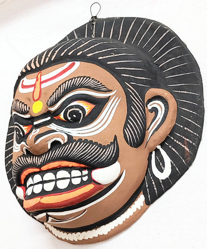 Paper Wall Hanging Mask (22 x 21 cm, Multicolour) Chhau Mask Puruliya West Bengal,