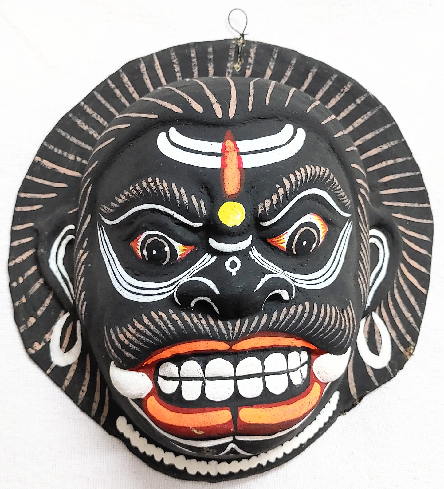 Paper Wall Hanging Mask (22 x 21 cm, Multicolour) Chhau Mask Puruliya West Bengal