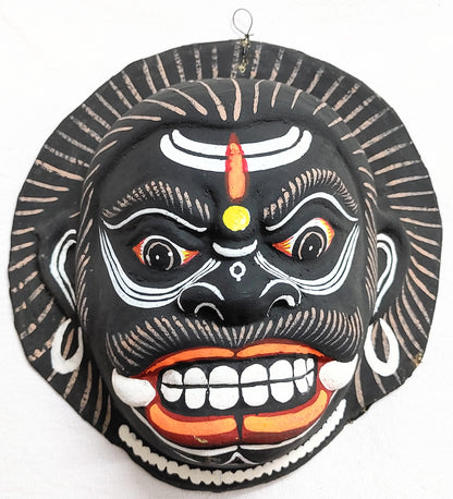 Paper Wall Hanging Mask (22 x 21 cm, Multicolour) Chhau Mask Puruliya West Bengal
