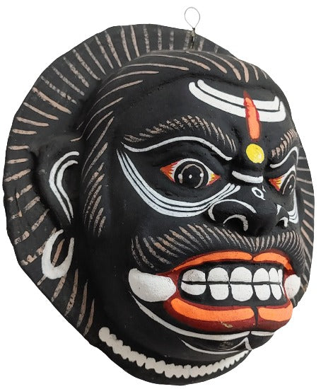 Paper Wall Hanging Mask (22 x 21 cm, Multicolour) Chhau Mask Puruliya West Bengal
