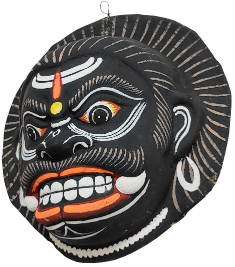 Paper Wall Hanging Mask (22 x 21 cm, Multicolour) Chhau Mask Puruliya West Bengal