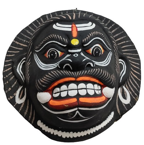 Paper Wall Hanging Mask (22 x 21 cm, Multicolour) Chhau Mask Puruliya West Bengal