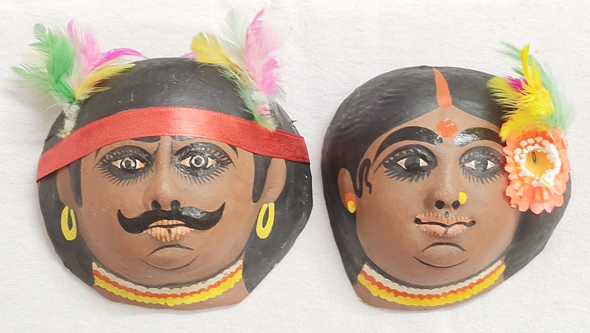 Tribe Couple Chhau Mask | Hand Made Product | Decorative Showpiece & W ...