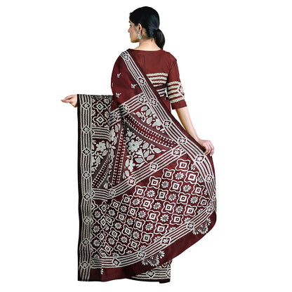 Kantha Stitch: Stylish Blended Silk Saree showcasing Traditional Artistry in Modern Indian Fashion with BP