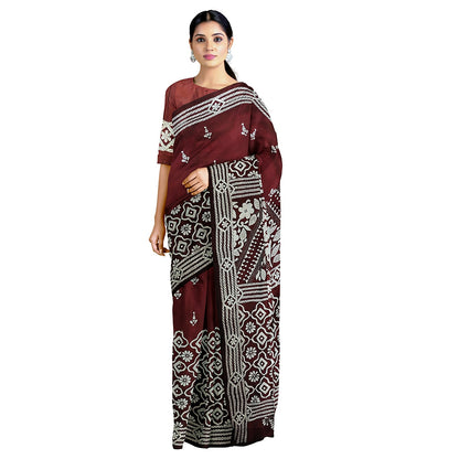 Kantha Stitch: Stylish Blended Silk Saree showcasing Traditional Artistry in Modern Indian Fashion with BP