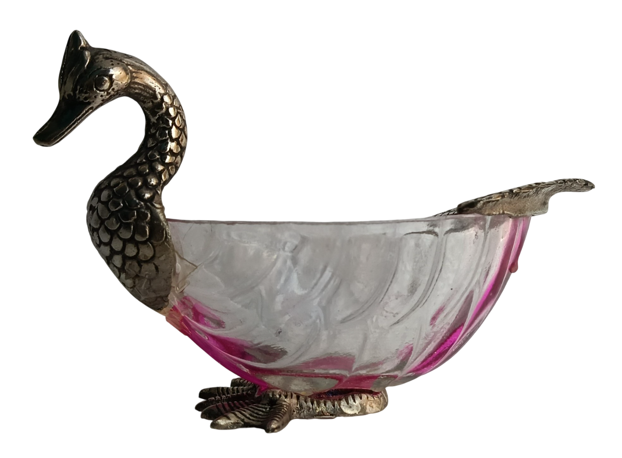 Antique German Silver Peacock-Shaped Serving Bowl – Elegant and Functional for Royal Gatherings