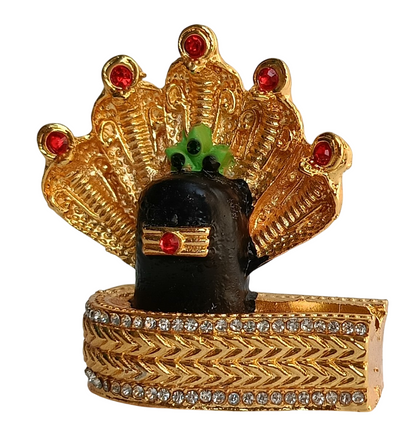 Antique Lord Shiva Shivling with Coiled Snake Statue – Decorative Showpiece for Home and Office