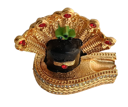 Antique Lord Shiva Shivling with Coiled Snake Statue – Decorative Showpiece for Home and Office