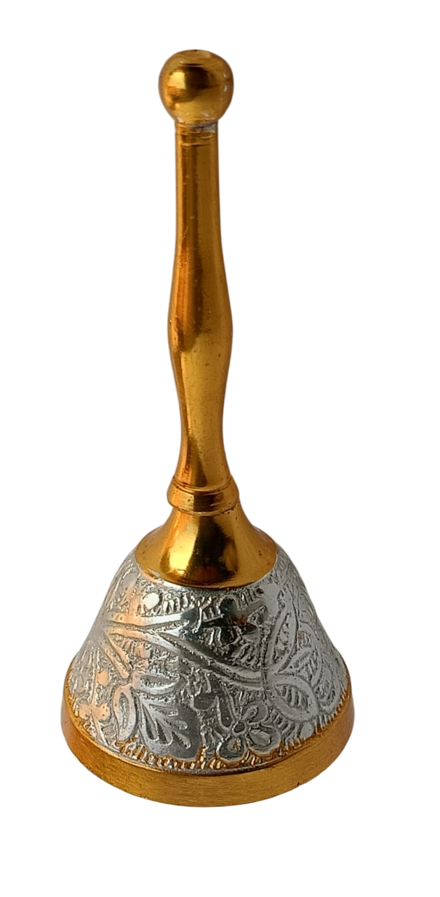 Antique German Silver Pooja Bell – Sacred and Elegant for Spiritual Rituals