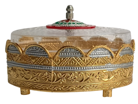 German Silver Decorative Container with Lid – Traditional Storage Box