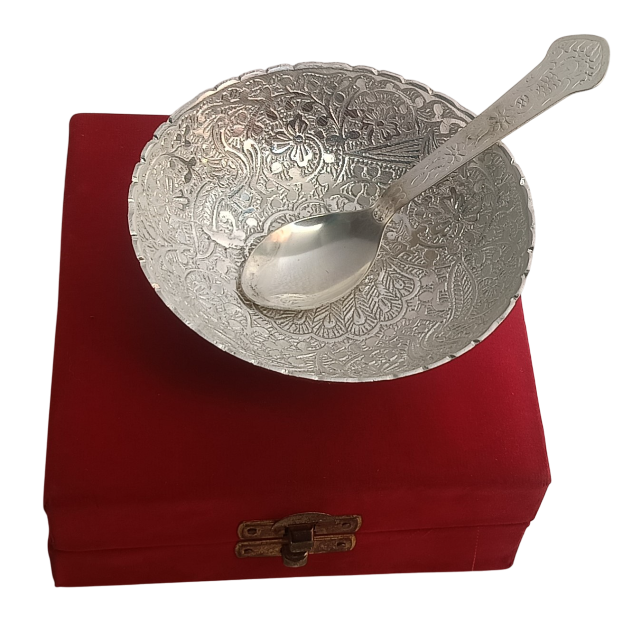 Antique German Silver Plated Bowl and Spoon Set – Timeless Elegance for Dining and Decor