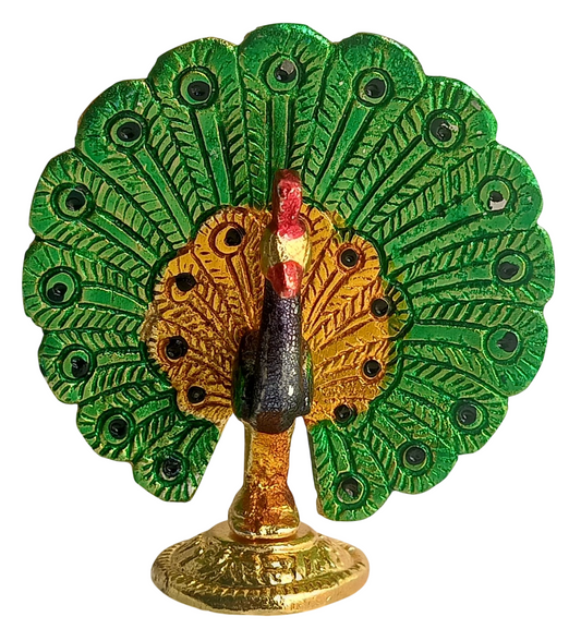 Antique Metal Peacock Statue – Decorative Showpiece for Home and Office Decor