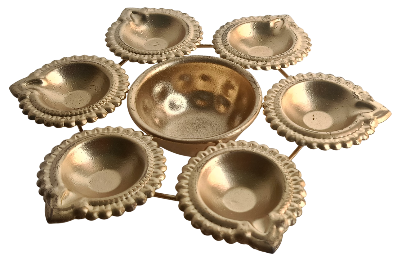 Antique Metal Diya Set for Diwali Decoration – Illuminate Your Festivals with Tradition