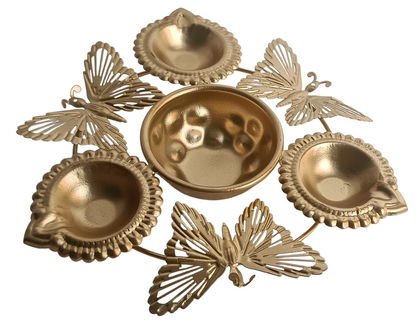 Antique Metal Diya Set for Diwali Decoration – Illuminate Your Festivals with Tradition.