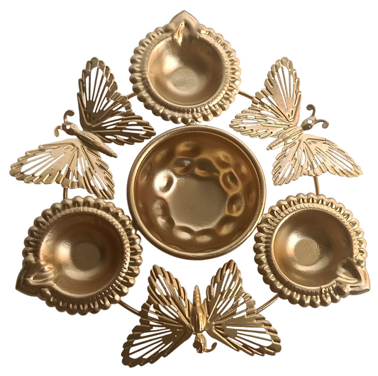 Antique Metal Diya Set for Diwali Decoration – Illuminate Your Festivals with Tradition.