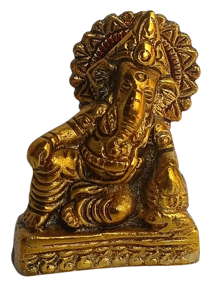 Antique Metal Lord Ganesha Idol – Decorative Showpiece for Home and Office