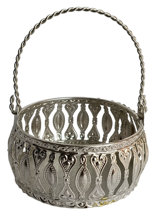 German Silver Decorative Basket – Traditional Home Décor Piece