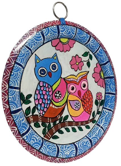 Handmade Patachitra Wall Decor on Aluminium Plate | Indian Folk Art Hanging | Decorative Home & Office Wall Piece