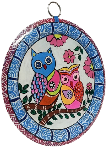 Handmade Patachitra Wall Decor on Aluminium Plate | Indian Folk Art Hanging | Decorative Home & Office Wall Piece