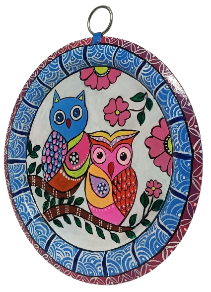 Handmade Patachitra Wall Decor on Aluminium Plate | Indian Folk Art Hanging | Decorative Home & Office Wall Piece