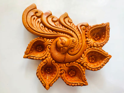 Traditional Handmade Terracotta Diya for Festive Decorations - Mukherjee Handicrafts ( Pack of 2 )