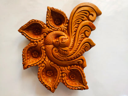 Traditional Handmade Terracotta Diya for Festive Decorations - Mukherjee Handicrafts ( Pack of 2 )