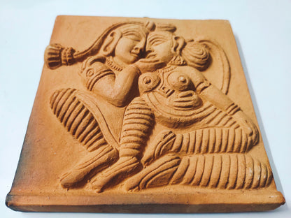 Terracotta Wall Hanging Showpiece for Home Decor Krishna kansa vadh