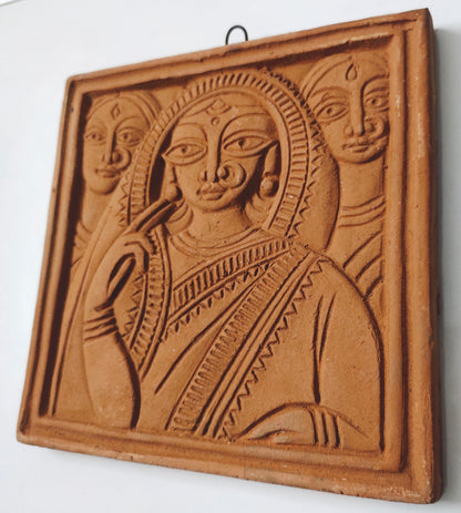 Jamini Roy Terracotta Wall Hanging Showpiece for Home Decor (Medium)