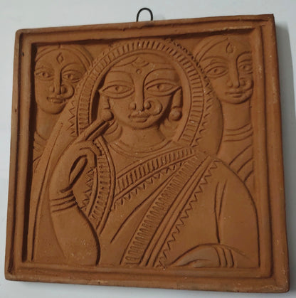 Jamini Roy Terracotta Wall Hanging Showpiece for Home Decor (Medium)