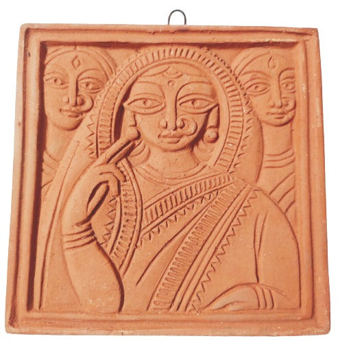 Jamini Roy Terracotta Wall Hanging Showpiece for Home Decor (Medium)