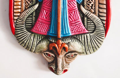 Terracotta Maa Durga Ma Dura Sherawali Maa Wall Hanging Showpiece.