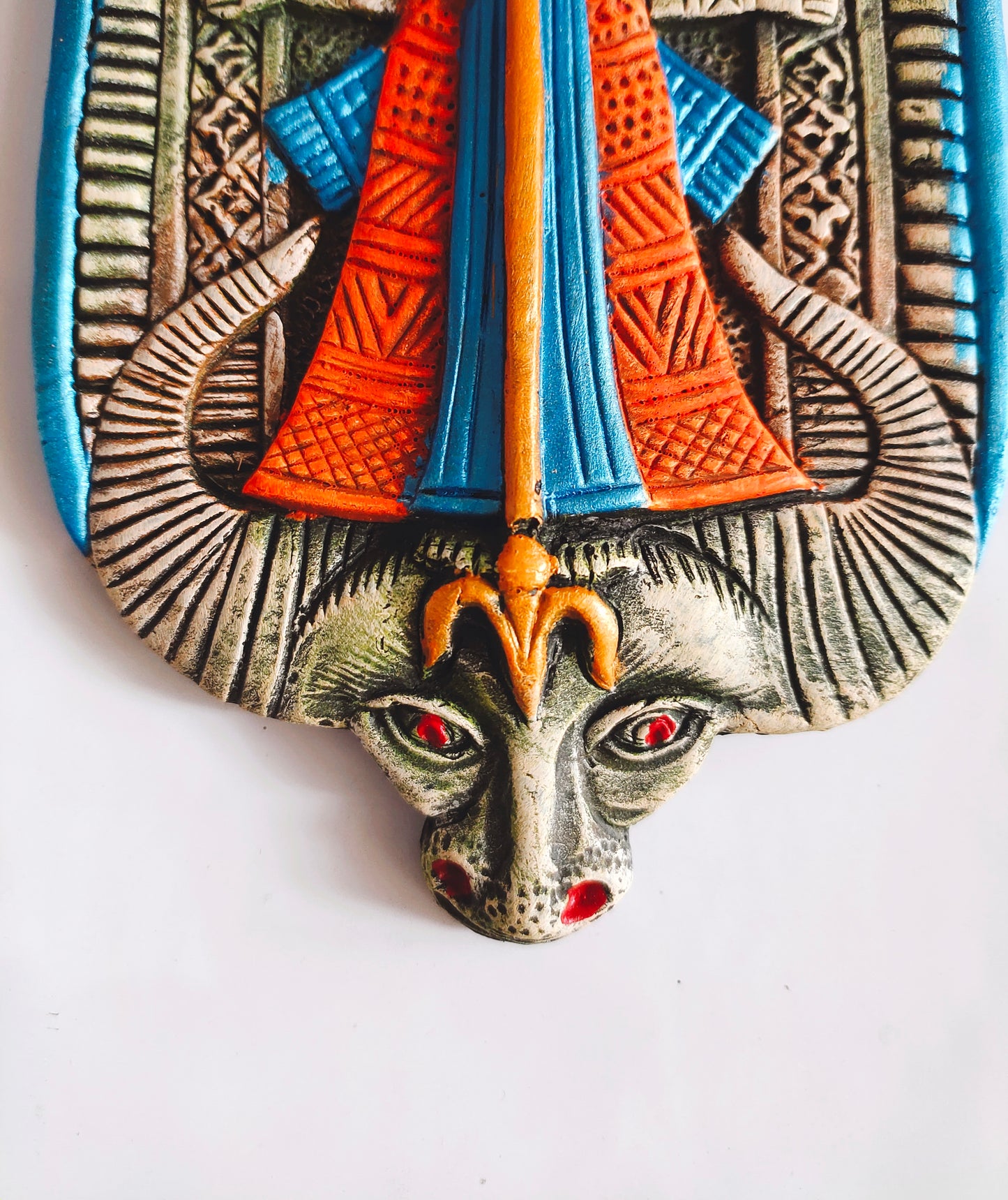 Terracotta Maa Durga Ma Dura Sherawali Maa Wall Hanging Showpiece.