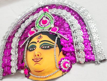 Mukherjee Handicrafts| Devi Durga Chhau Mask – Design | Handmade Durga Ma| Decorative Showpiece & Wall Hanging, Large