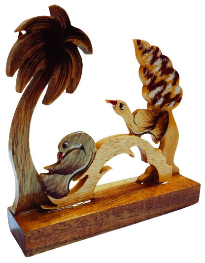 Wooden Showpiece Bird Table Decoration Toy for Kids 10 cm Length,1 Piec